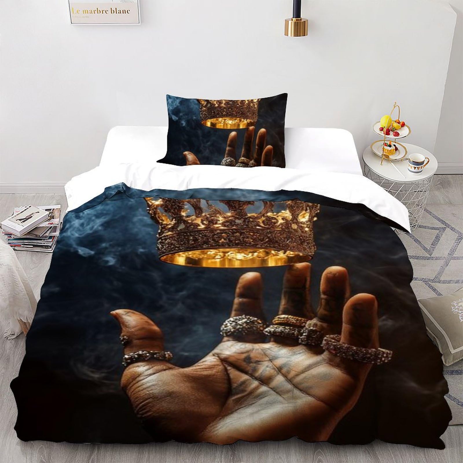 Housse de couette single en microfibre imprimé 3D animaux land avec taie d'oreiller
