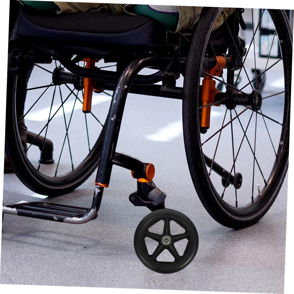VILLCASE 2 Sets Wheelchair Front Wheel Walker Front Wheels Wheelchair Rollers Replacement Wheelchair Motor Attachment Walker Replacement Casters Wheels Replacement Wheels Parts Black Rubber
