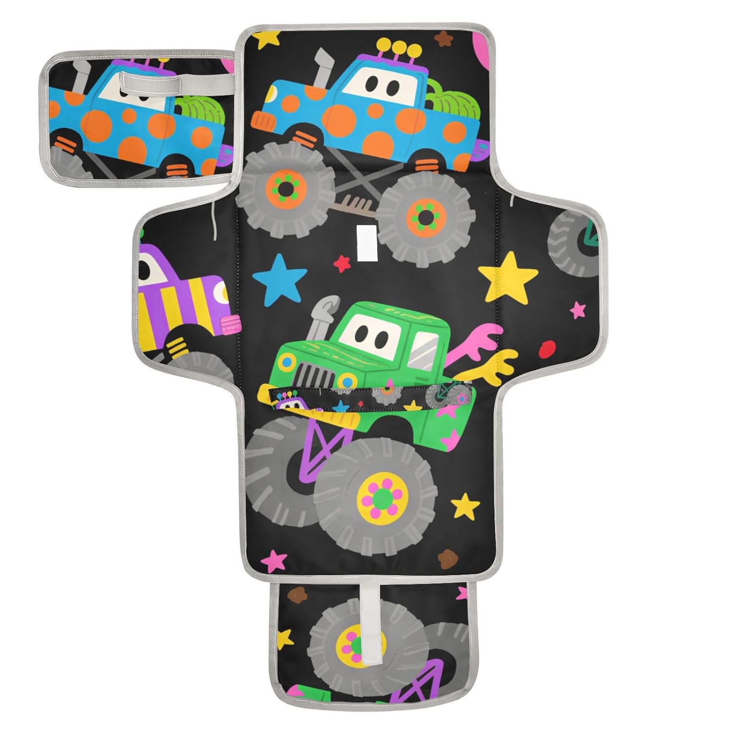 Cute Colorful Truck Reusable Changing pad Covers with Tissue Pocket Baby Portable Changing pad Lightweight & Foldable Changing Station cambiador de pa?ales para Bebes