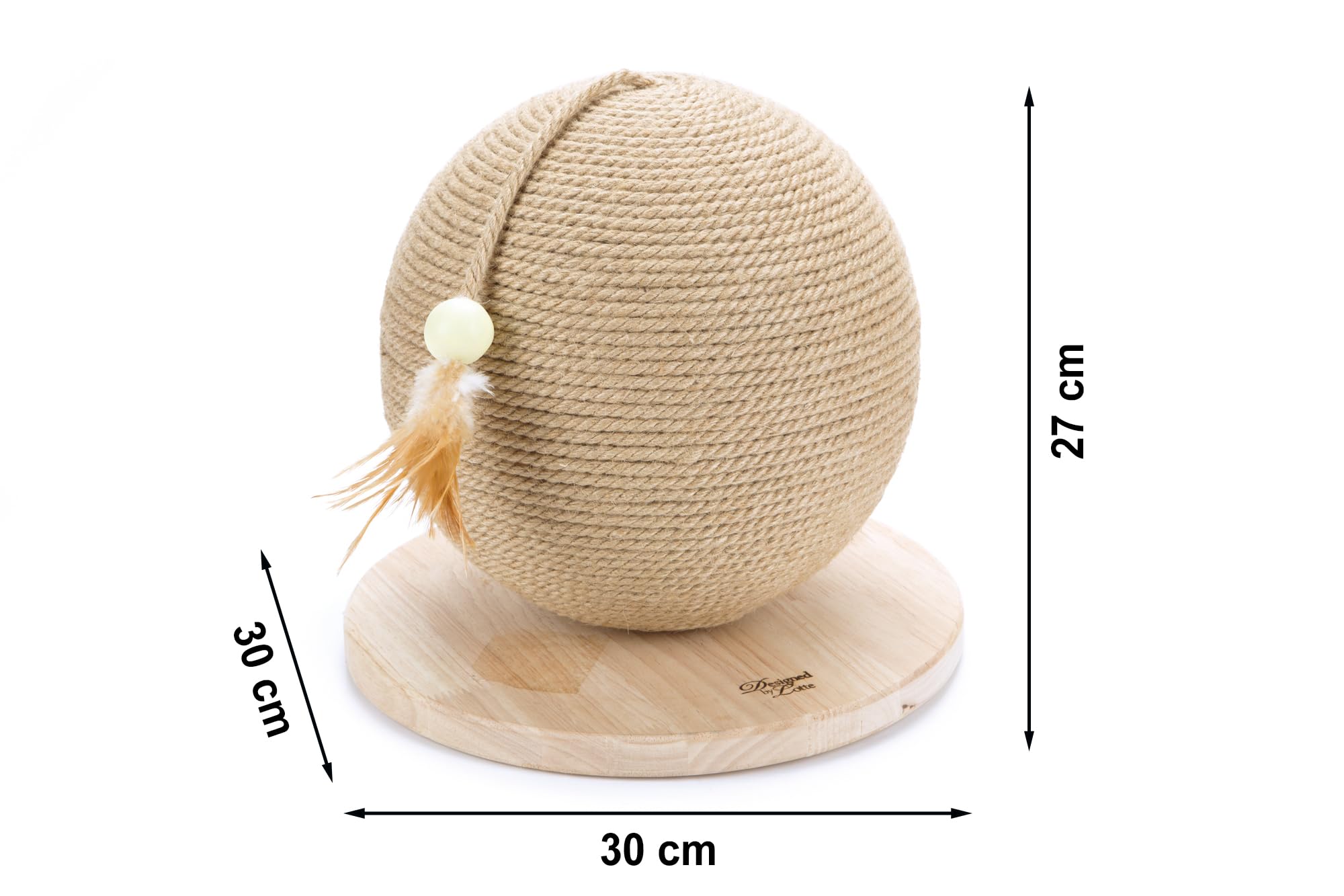 Designed by Lotte Piłka do drapania Balty L: 30 cm szer.: 30 cm wys.: 27 cm piaskowa