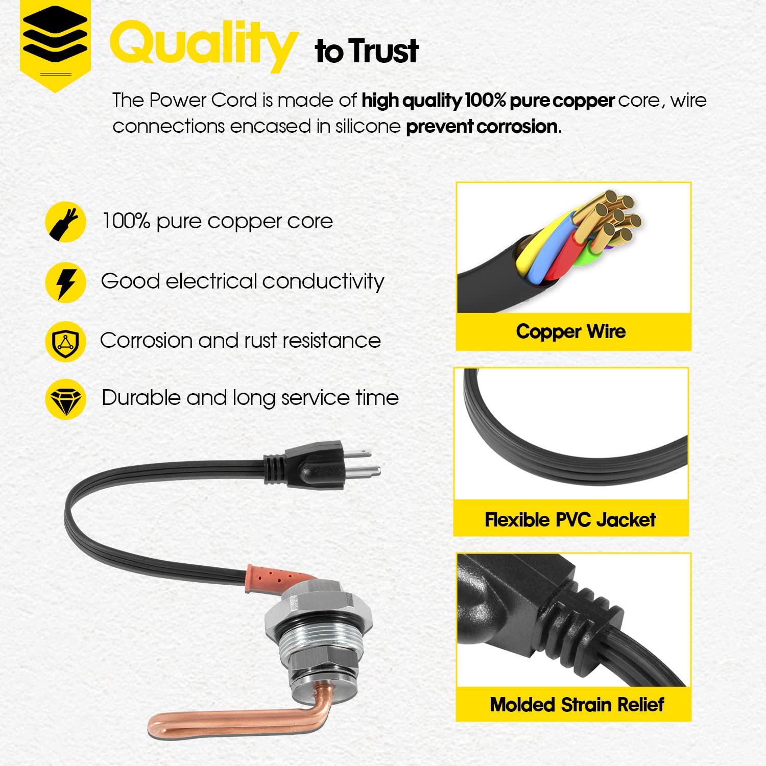 DZ102076 Engine Coolant Heater Kit Engine Block Heater Kit with Power Cord for Tractors, Replaces for RE227949, DZ102076