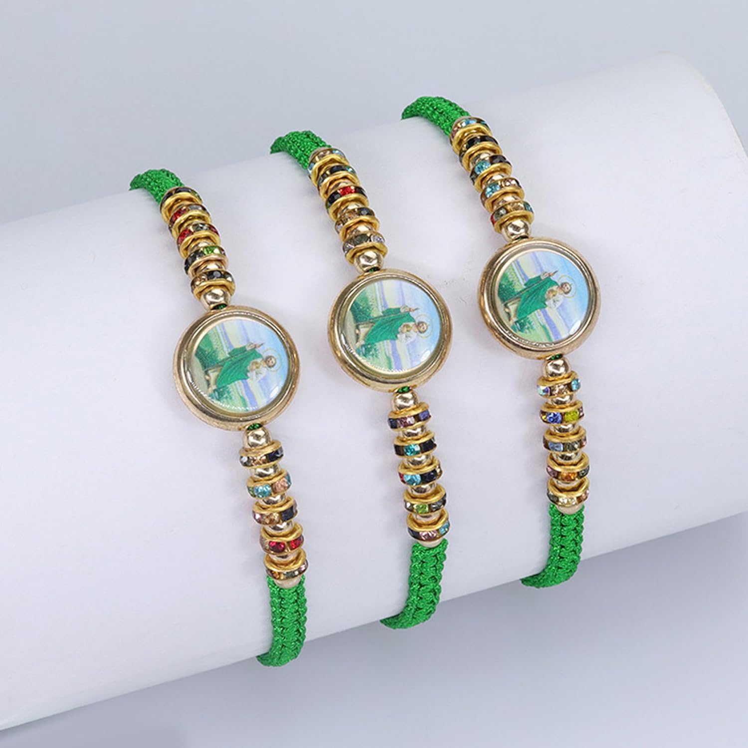 Catholic Rosary Handmade St Benedict Bracelet Adjustable Rosary Bracelet (Red) - Image 7