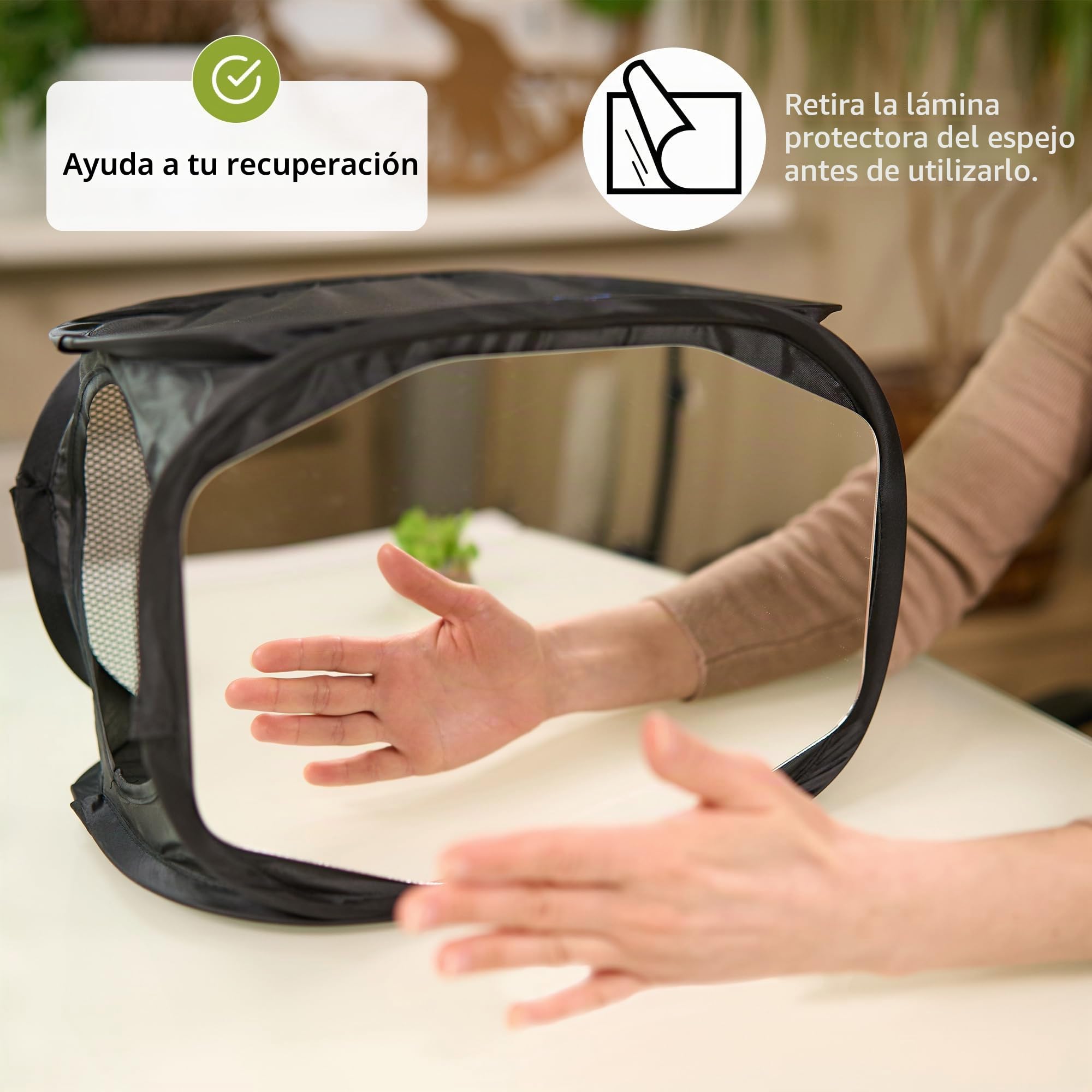 ODOXIA Terapia con Espejo para Mano Post-Ictus| Rehabilitacion Mano | Caja de Espejo para Rehabilitación Post-Ictus | Ayuda para Terapia de la Mano | Mirror Box para PLP CRPS Lesiones Nerviosas y Más