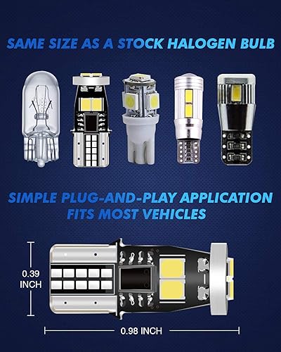 Miniatura 5 de Marsauto 194 Bombillas LED T10 168 192 2825 W5W 400LM 6000K 7000K 2835SMD Chip LED Bombillas de repuesto para 12 V coche interior domo mapa puerta