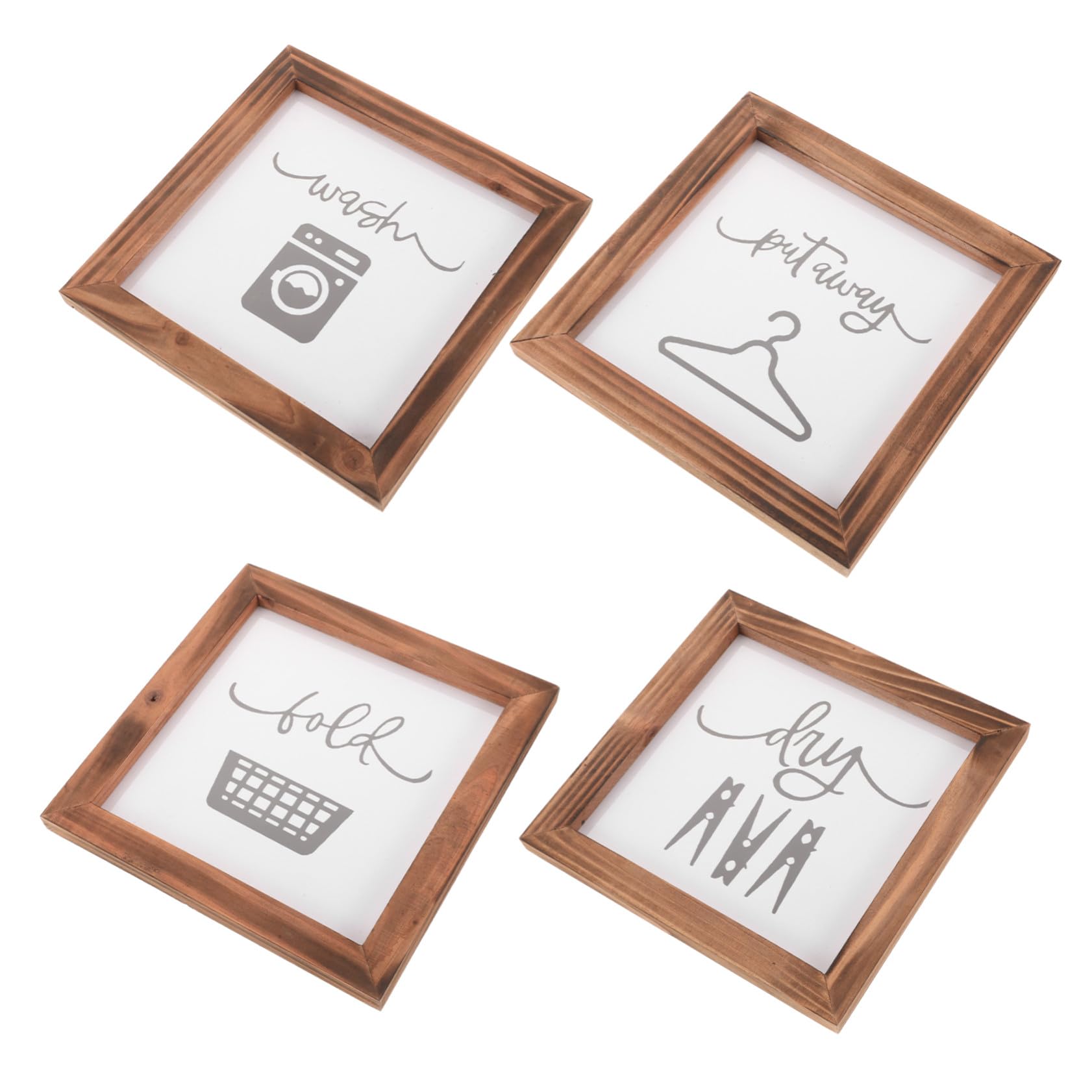 Lot de 4 panneaux buanderie en bois pour habiller un mur de style ferme chic