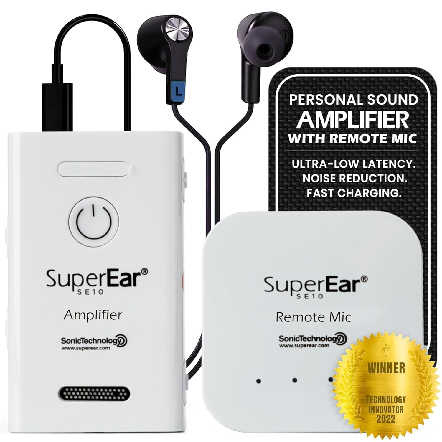 SuperEar NEW Model SE10 for Seniors - Hearing Amplifiers for Seniors Listening Device Sound Amplifier Listening Device Noise Cancelling - Remote Microphone PSAP TV Audio Accessories