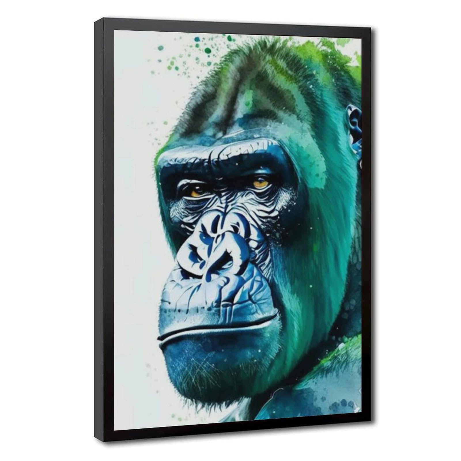 Bareronor Gorilla With Thinking Face Canvas Poster Bedroom Decor Landscape Office Room Decor Gift 24" L X 36" W