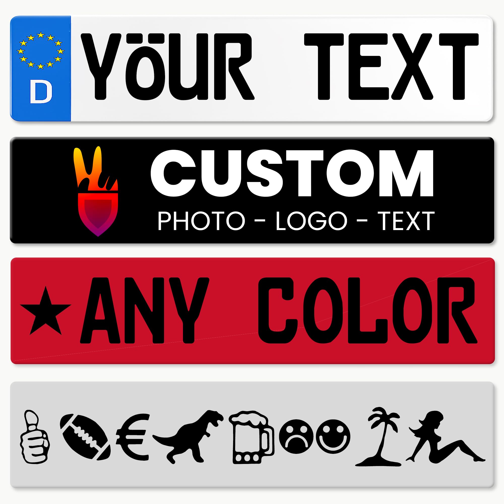 Amazon.com: Custom Euro Style License Plate – Personalized