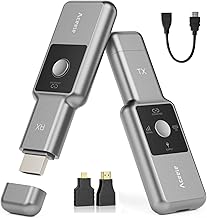 Wireless HDMI Transmitter and Receiver, Wireless 4K Decoding 1080P for HDMI Radio Transmission for Streaming Video Audio File from Laptop, PC to HDTV, Projector