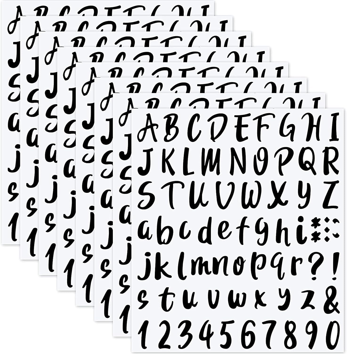 ELECDON Graduation Cap Stickers, Self-Adhesive Vinyl Sticker, Alphabet Sticker Letter Stickers for Graduation Cap Supplies, Decals for Sign, Door, Business, Address Number (Style 1-8pcs)