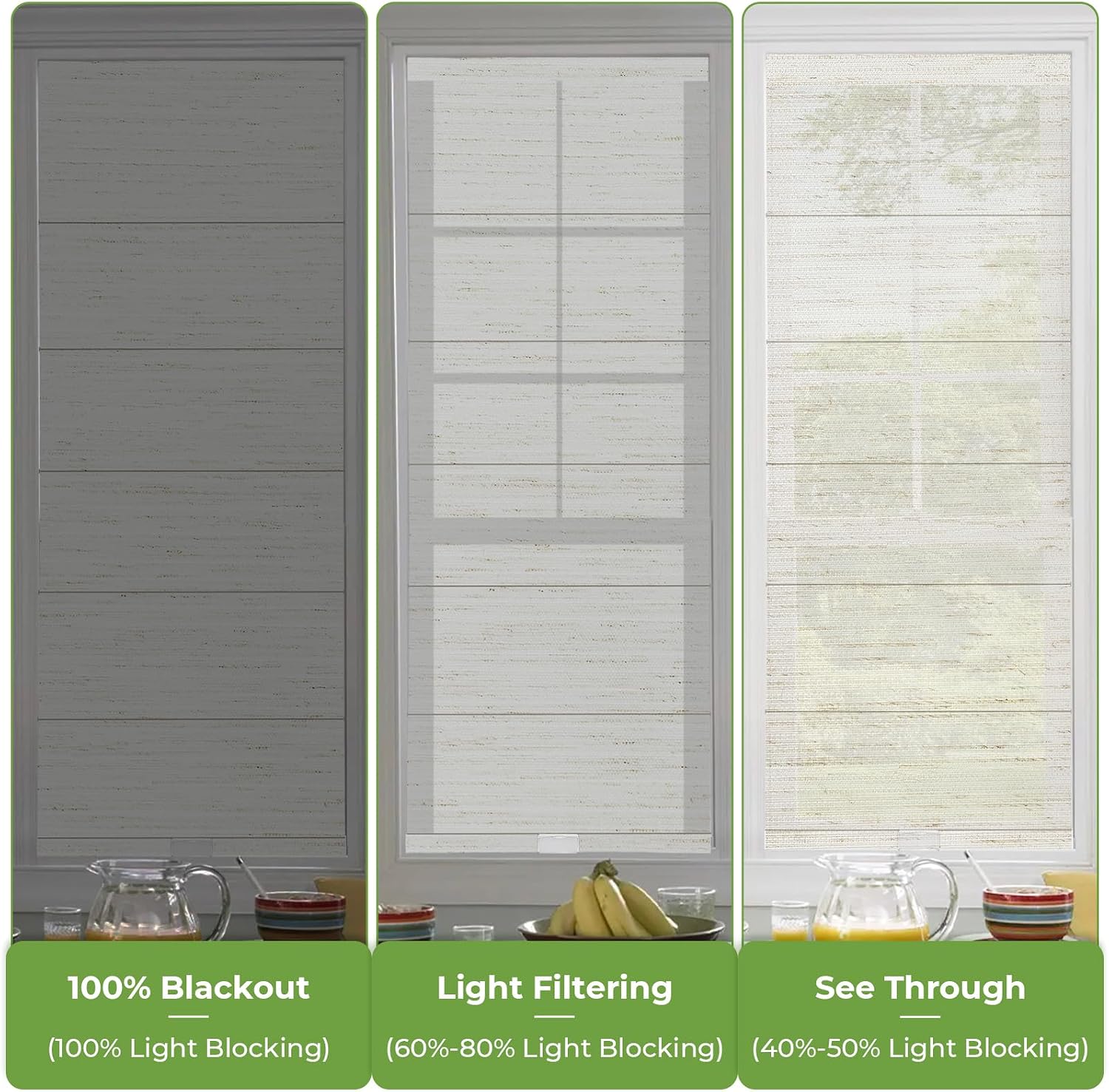 Blackout Linen Roman Shades for Windows, Cordless Natural Fabric Roman Blinds Custom Privacy Window Treatments Thermal Insulated for Home(Linen Ivory White,31'' W x 78'' H)