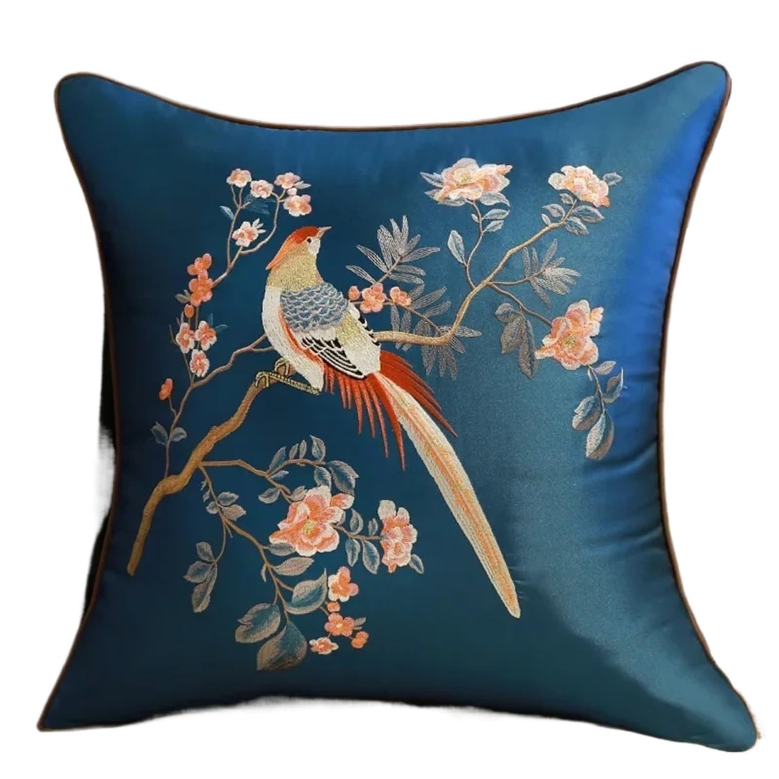 SNDISNV Embroidered Flower Bird Pillowcase For Bedroom