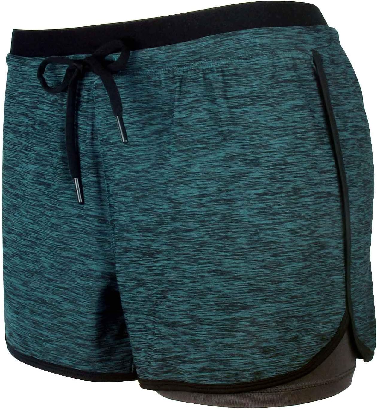 RIBOOMWomen Workout Fitness Running Shorts Double Layer Active Yoga Gym Sport Shorts