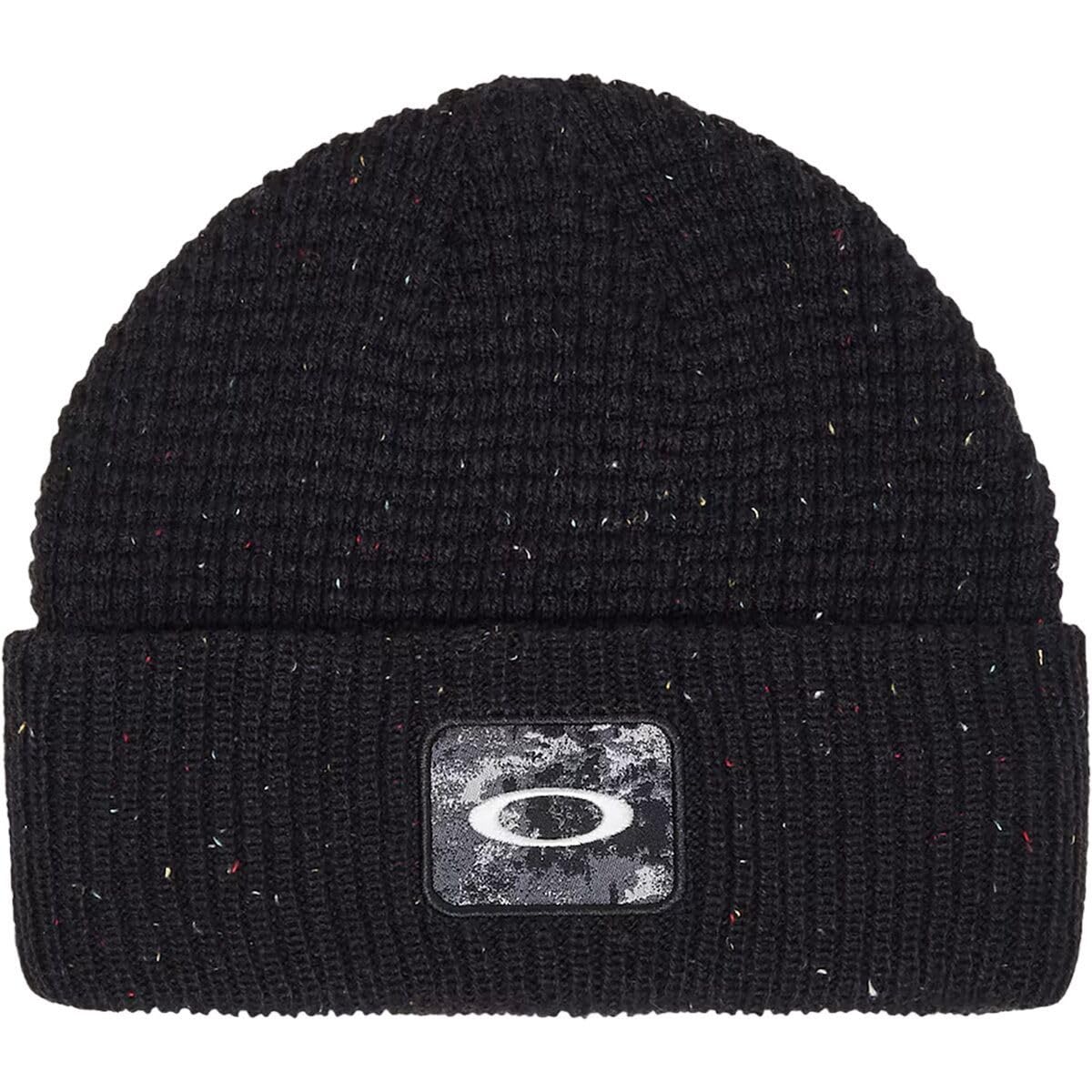 Oakley Men's Ellipse Patch Waffle Beanie, Blackout, One Size