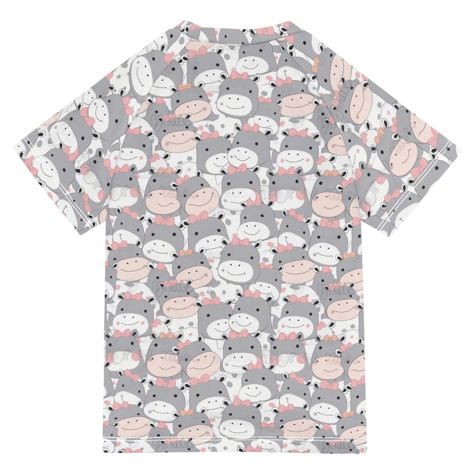 Bathing Suit Kids Short Sleeve Swimsuits Girls 7T Cute Baby Hippo