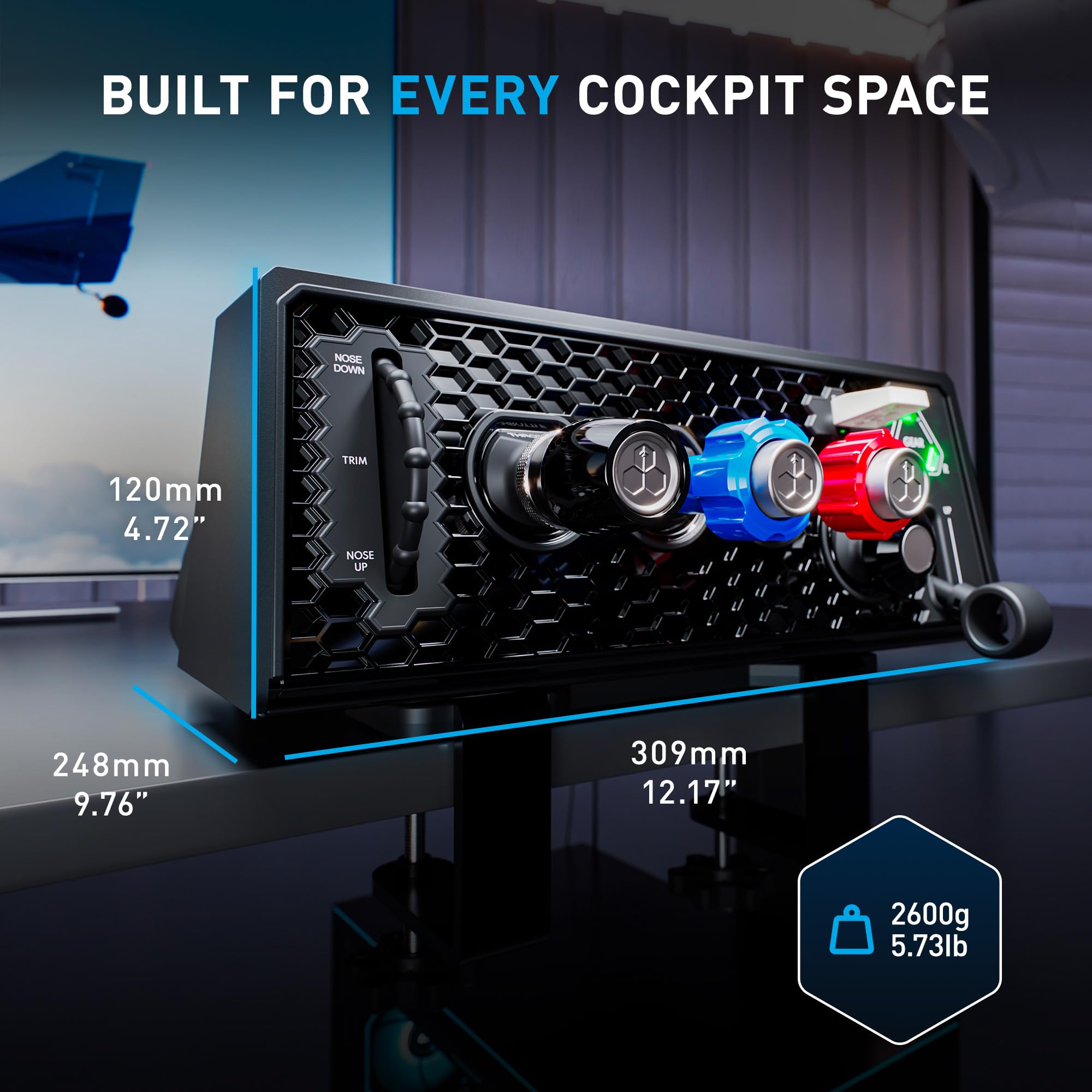 Honeycomb Sierra TPM Modul Flugzeugsteuerung für PC Mac mit Metall-Verniers Trimmrad Flaps Fahrwerk Parkbremse Cessna GA-Flugsimulation