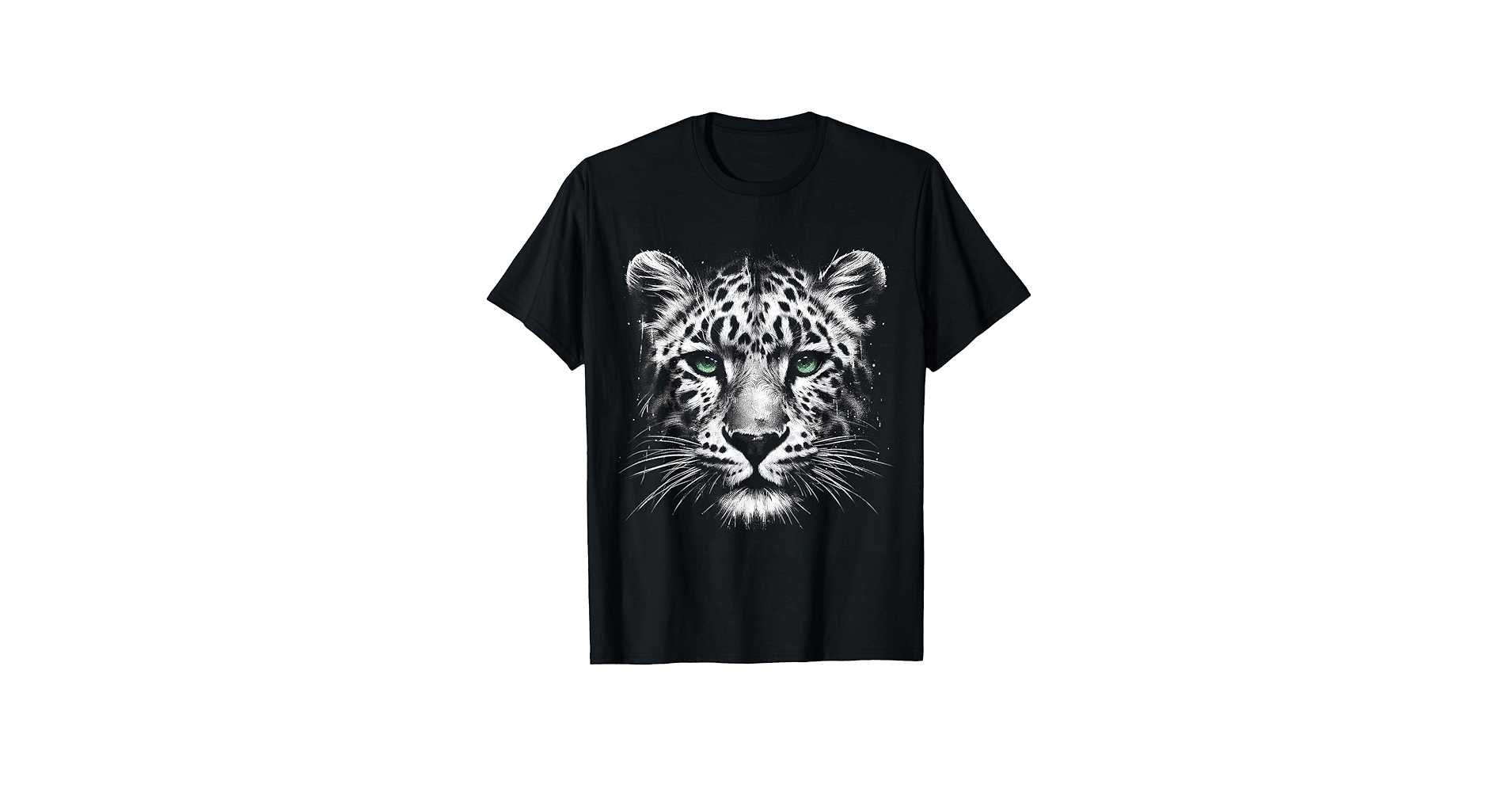 Amazon.com: Leopard Cheetah Face With Green Eyes T-Shirt