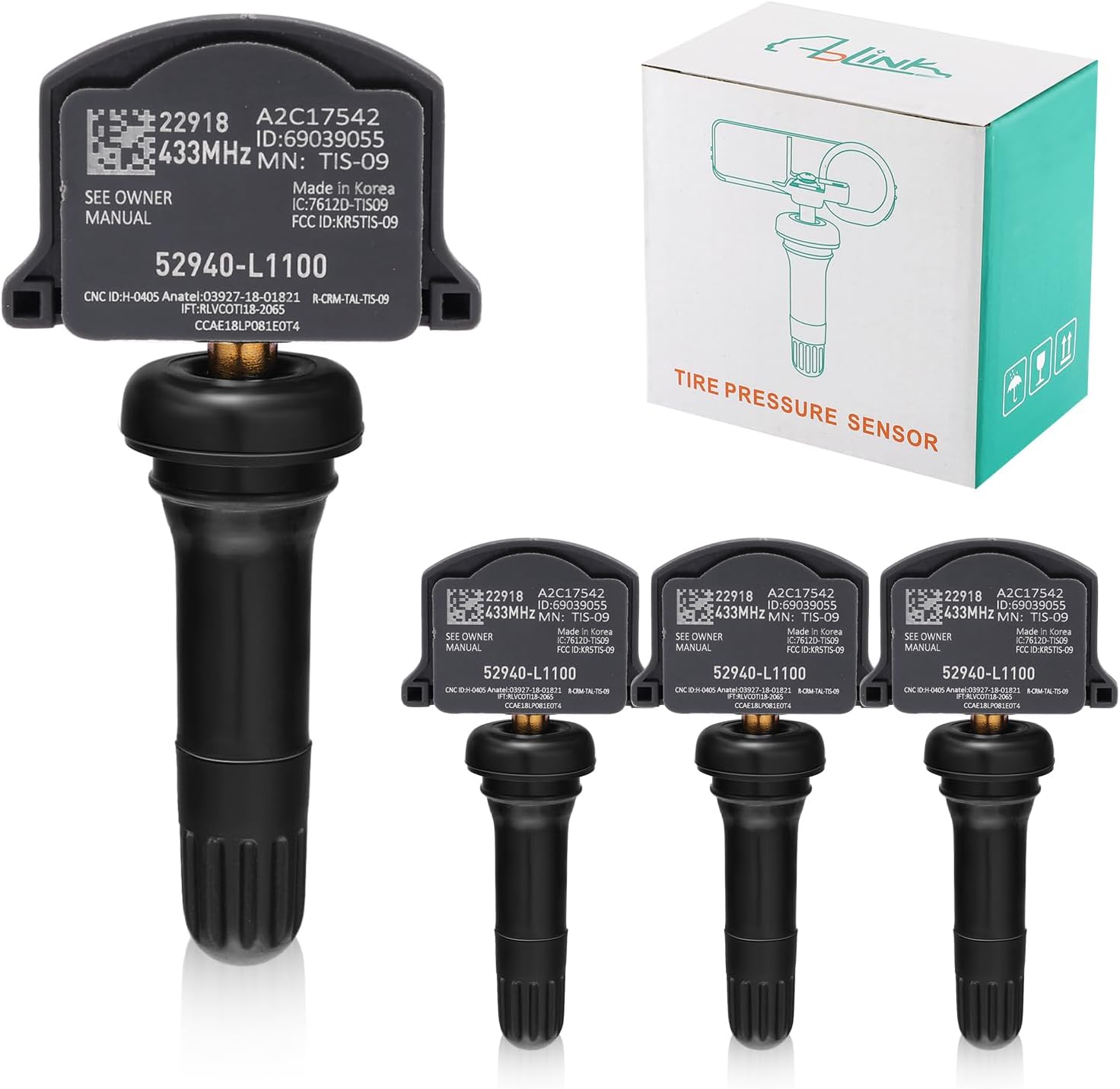 52940-L1100 Tire Pressure Monitoring (TPMS) Sensor for 2021-2023 Hyundai Elantra,2022-2023 Hyundai Ioniq 5,2022-2023 for Hyundai Santa