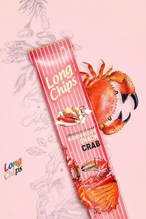 long chips Yengeç Aromalı Uzun Patates Cipsi 75 Gr – Deniz Ürünlü Çıtır Uzun Patates Cipsi 003604