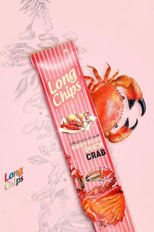 long chips Yengeç Aromalı Uzun Patates Cipsi 75 Gr – Deniz Ürünlü Çıtır Uzun Patates Cipsi 003604