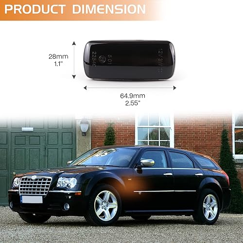 Miniatura 3 de Lente ahumada secuencial LED ámbar marcador lateral Fender luces de señal de giro para Jeep Chrysler Dodge Lancia, reemplazar OEM 04806224AA