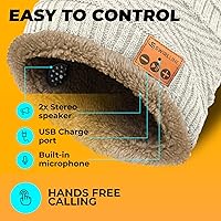 Vista 6 de Gorro inalámbrico Bluetooth con bufanda Gorro para auriculares Gorro inalámbrico con Bluetooth