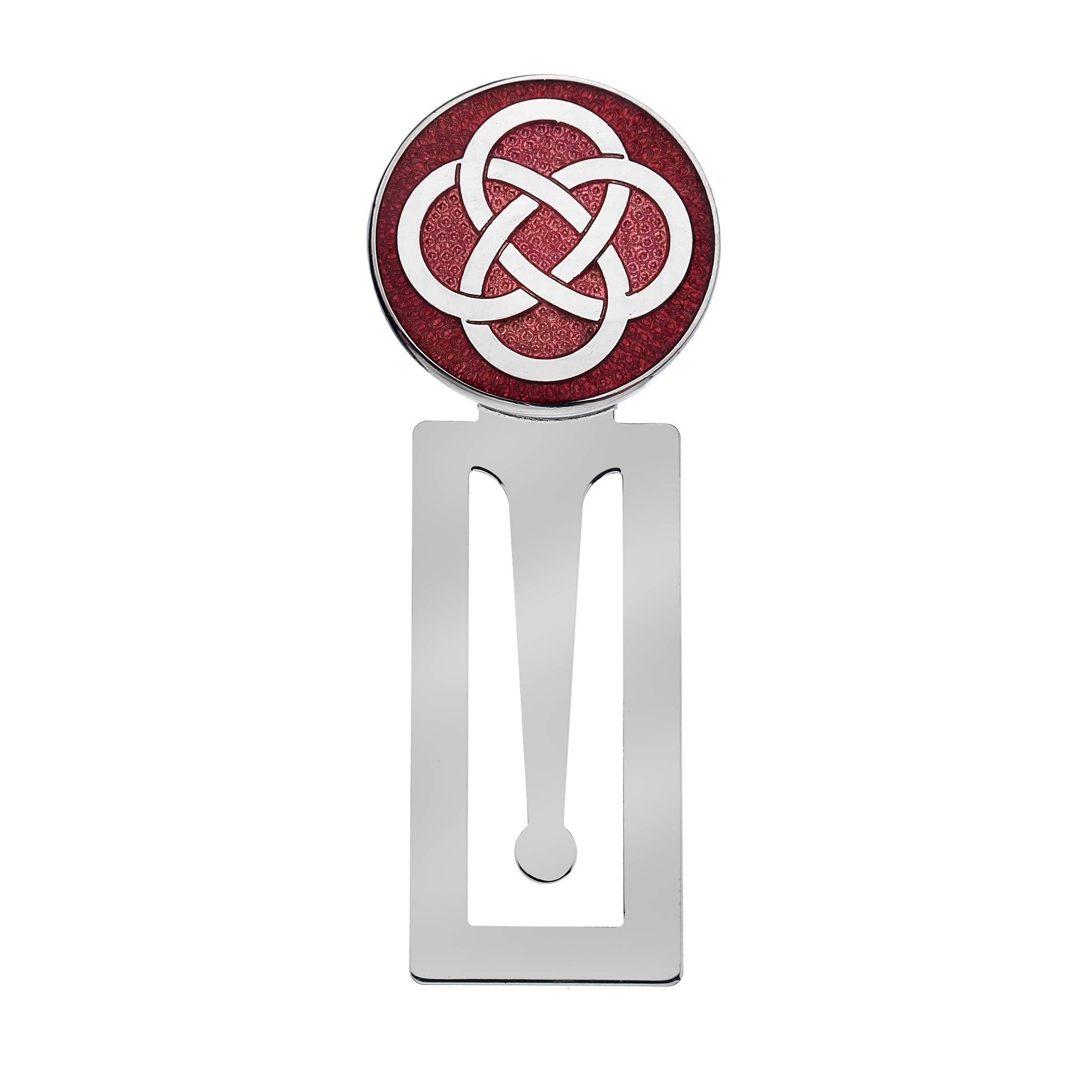 Sea Gems Silver Plate Enamelled Celtic Knot Design Bookmark (Red)