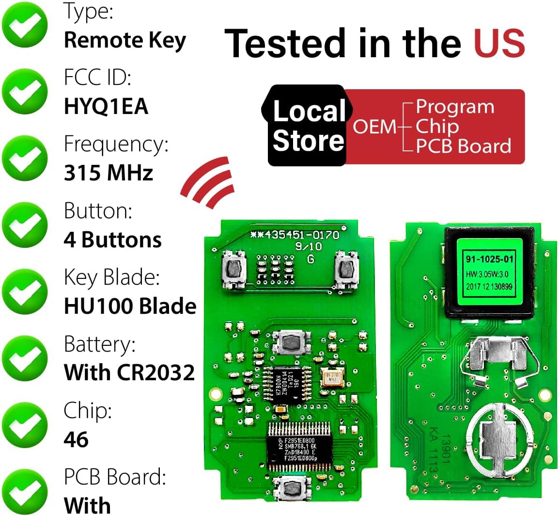 Replacement for 2019 2020 2021 2022 GMC Acadia Terrain Key Fob Remote Control HYQ1EA 4 Buttons 315MHz - Image 4