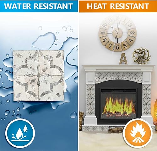 Miniatura 9 de MI ALMA Moldes de azulejos para decoración del hogar, fácil de instalar, azulejos para cocina y baño, estilo retro rústico oldfashon (7 x 7 pulgadas)