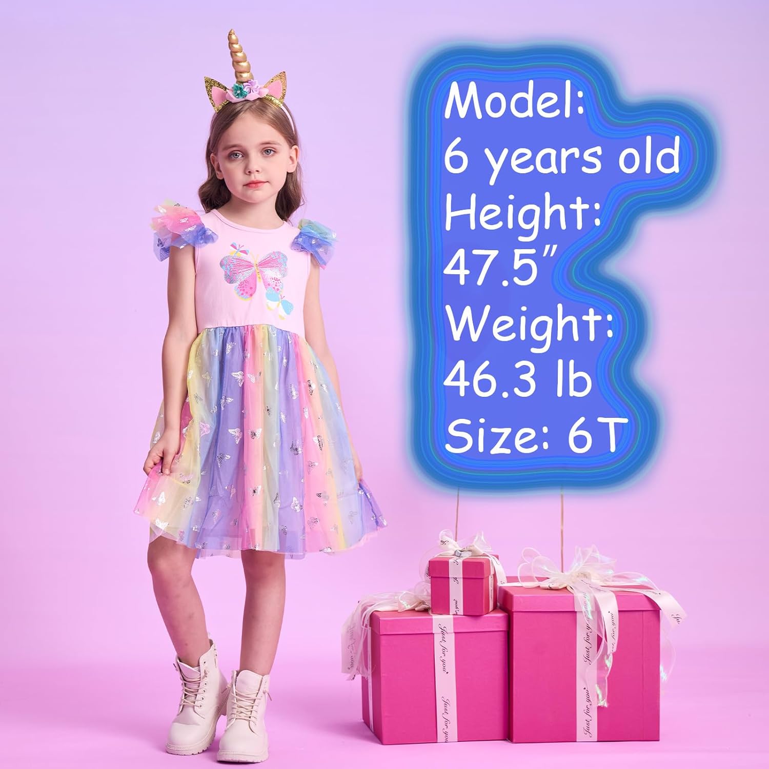 VIKITA Toddler Flower Girl Dress Summer Sleeveless Polyester Tutu Dresses for Girls 3-7 Years, Knee-Length 4-5T Sh4879 image 3 of 5 B0D14JKL1H