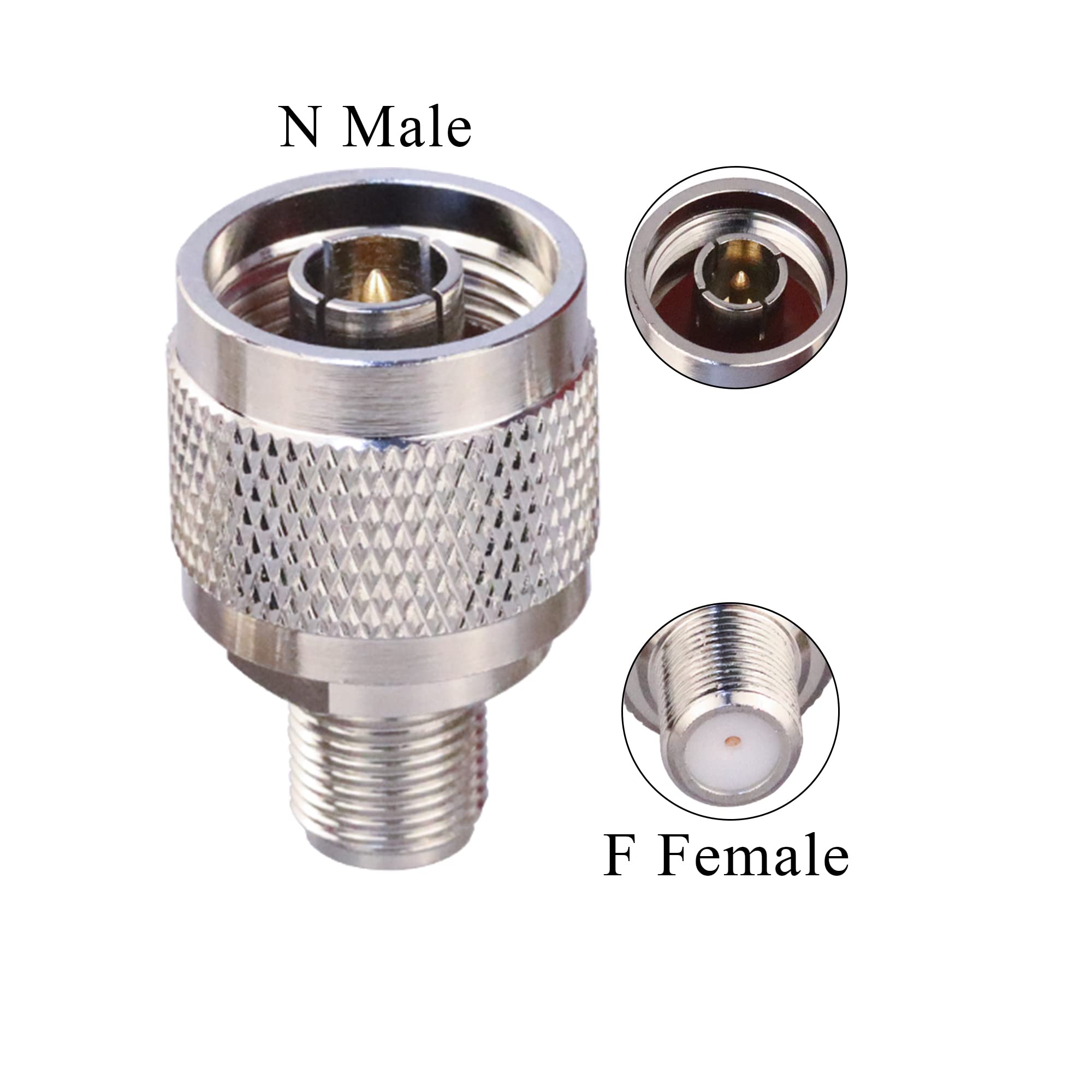 TUOLNK Adattatore coassiale da N a F Connettore coassiale da tipo N maschio a tipo F femmina per router con cavo coassiale 2 pezzi