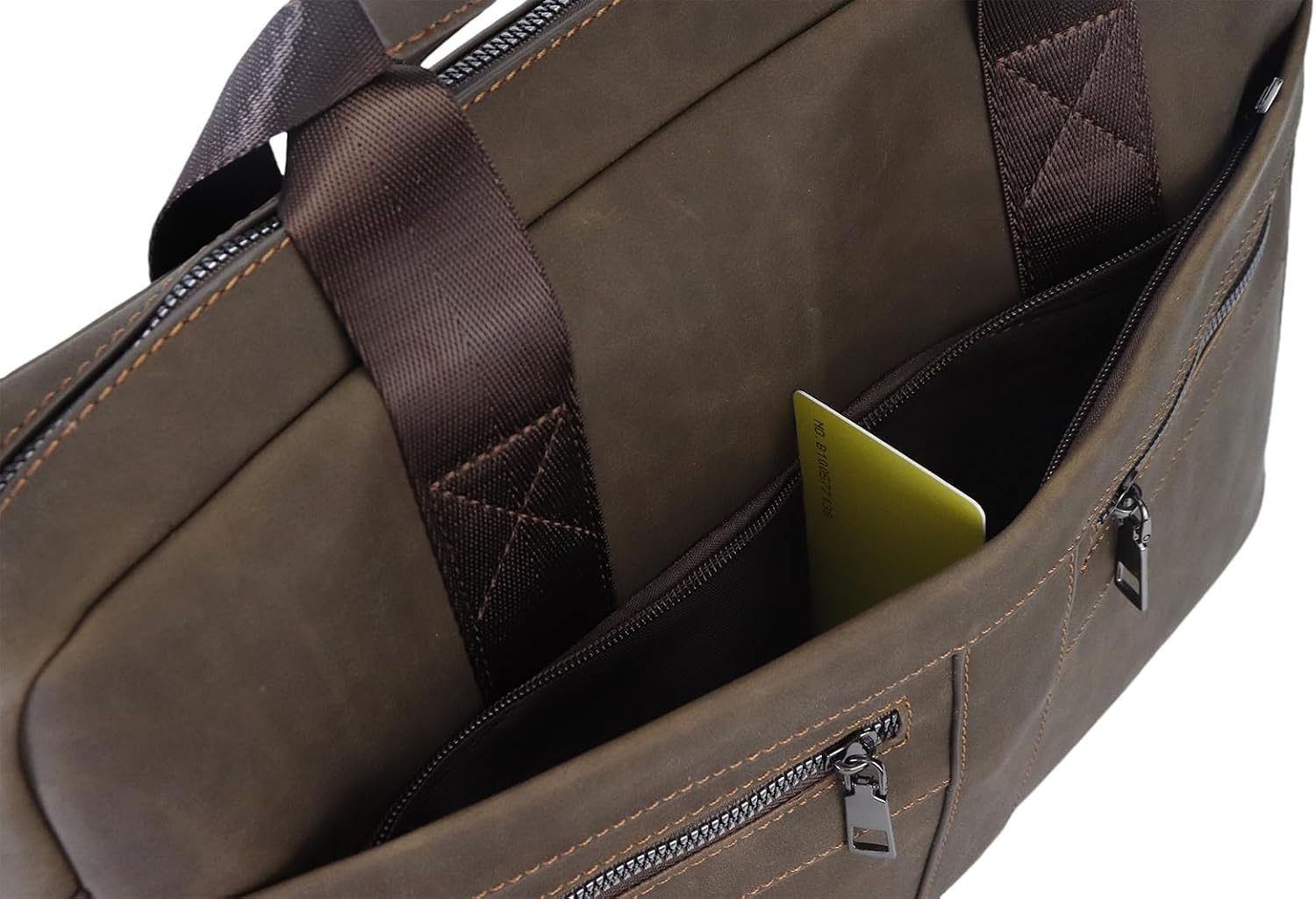 14" Roomy/15.6" Compact Laptop Messenger Bag for Men, Vintage Faux Leather Briefcase - Crossbody Business Travel Satchel - Image 4
