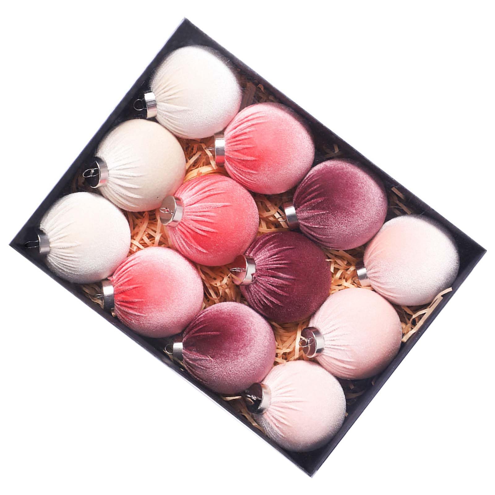 Of 12 Stylish Christmas Tree Baubles Pendant Colorful Christmas Holidays Decorations Festival Tree Embellishments Seasonal Embellishments