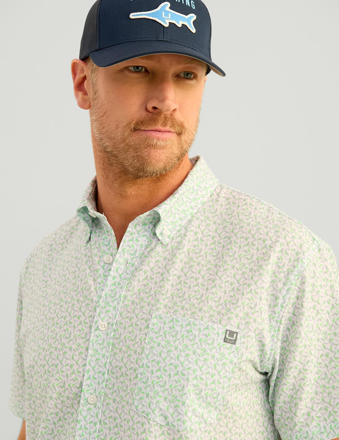 HUK - Men's KC Scott Patterned Kona Shirt, Performance Button Down Shirt - Image 3