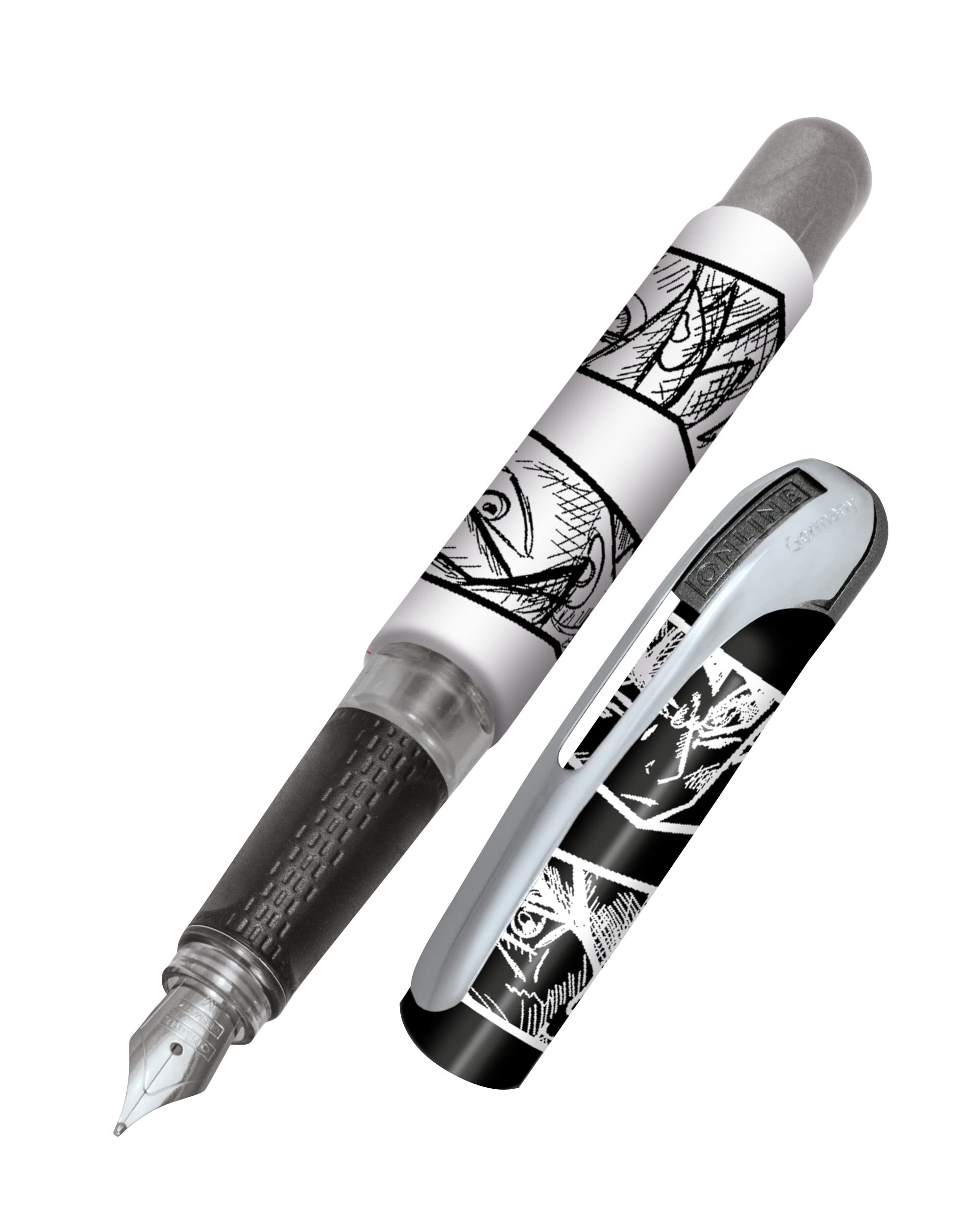 Online College ink pen Manga ergonomic fountain pen for school/college solid medium nib, soft grip part for standard ink cartridges refillableideal for beginners, pupils & students