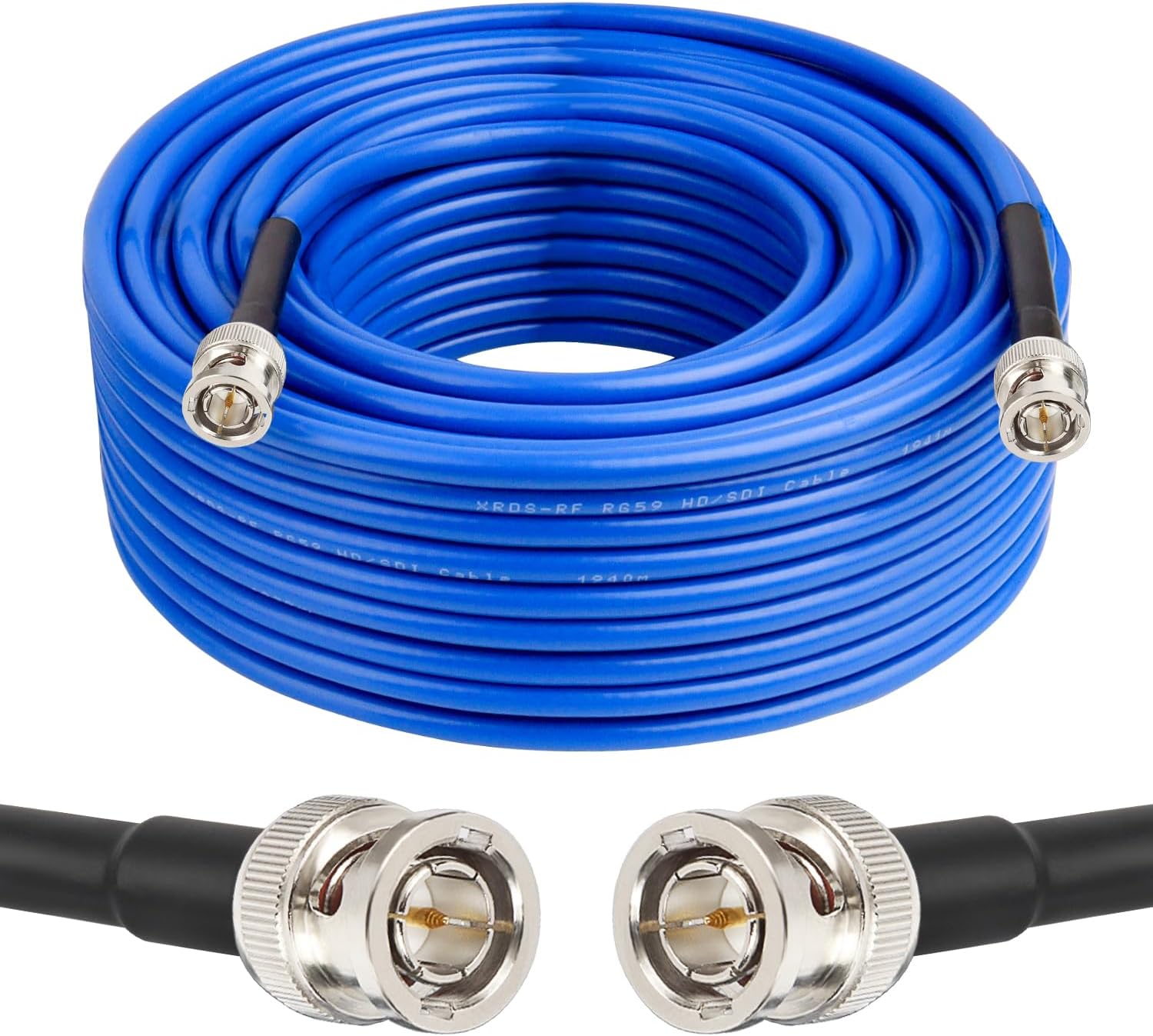 XRDS -RF 100FT SDI Cable, 3G/6G-SDI Cable BNC Digital Video Cables 75 Ohm RG59 BNC Male Cables for 3G/6G HD SDI Monitor Video Recorder Converter Splitter Security Camera