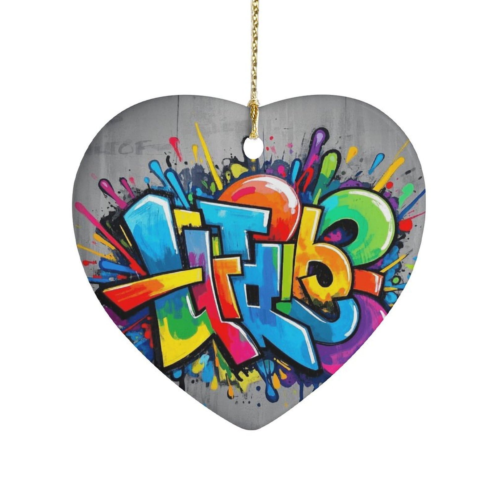 Fekiloot Style Graffiti Ceramic Ornament Home Decor Keepsake