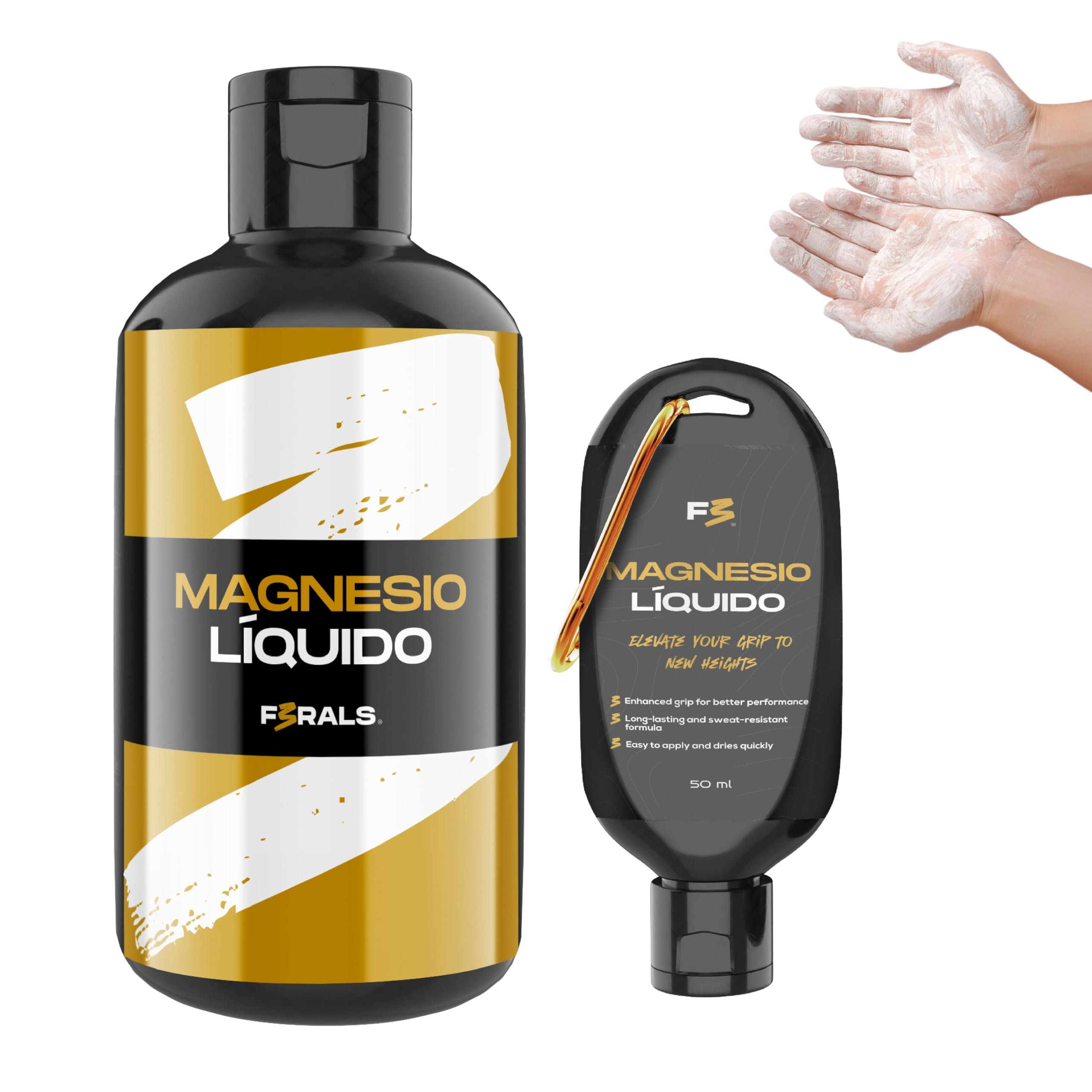 F3RALS® MAGNESIO LÍQUIDO | Liquid Chalk para Agarre Escalada, Boulder, Calistenia, Padel, Pesas y Tenis – Secado Rápido, Sin Polvo, Alta Resistencia y Fácil de Limpiar — view 8
