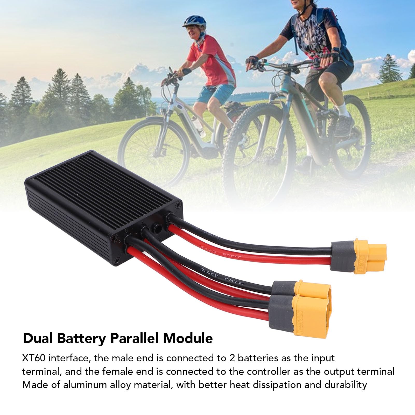 Acouto Convertidor de Descarga de Batería Doble DC20-80V Interfaz XT60 Adaptador de Módulo Paralelo de Batería para Motor de 250-3000W Corriente Duradera Simultánea Lata de Descarga Aplicable La (40A)
