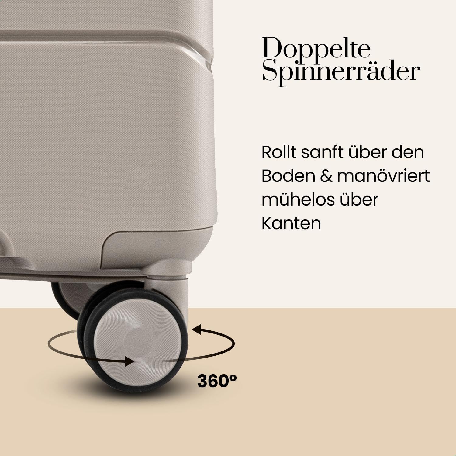 Urban Adventurer Koffer groß 110L – Beige – Hartschalenkoffer XXL mit Zahlenschloss & 4 Rollen