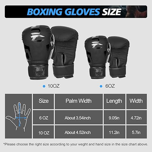 Miniatura 2 de Inmorven Boxing Gloves, Training Sparring, Muay Thai MMA Kickboxing, Men Women, Heavy Punching Bag Focus Mitts Pads Workout, Ventilated Palm - XS