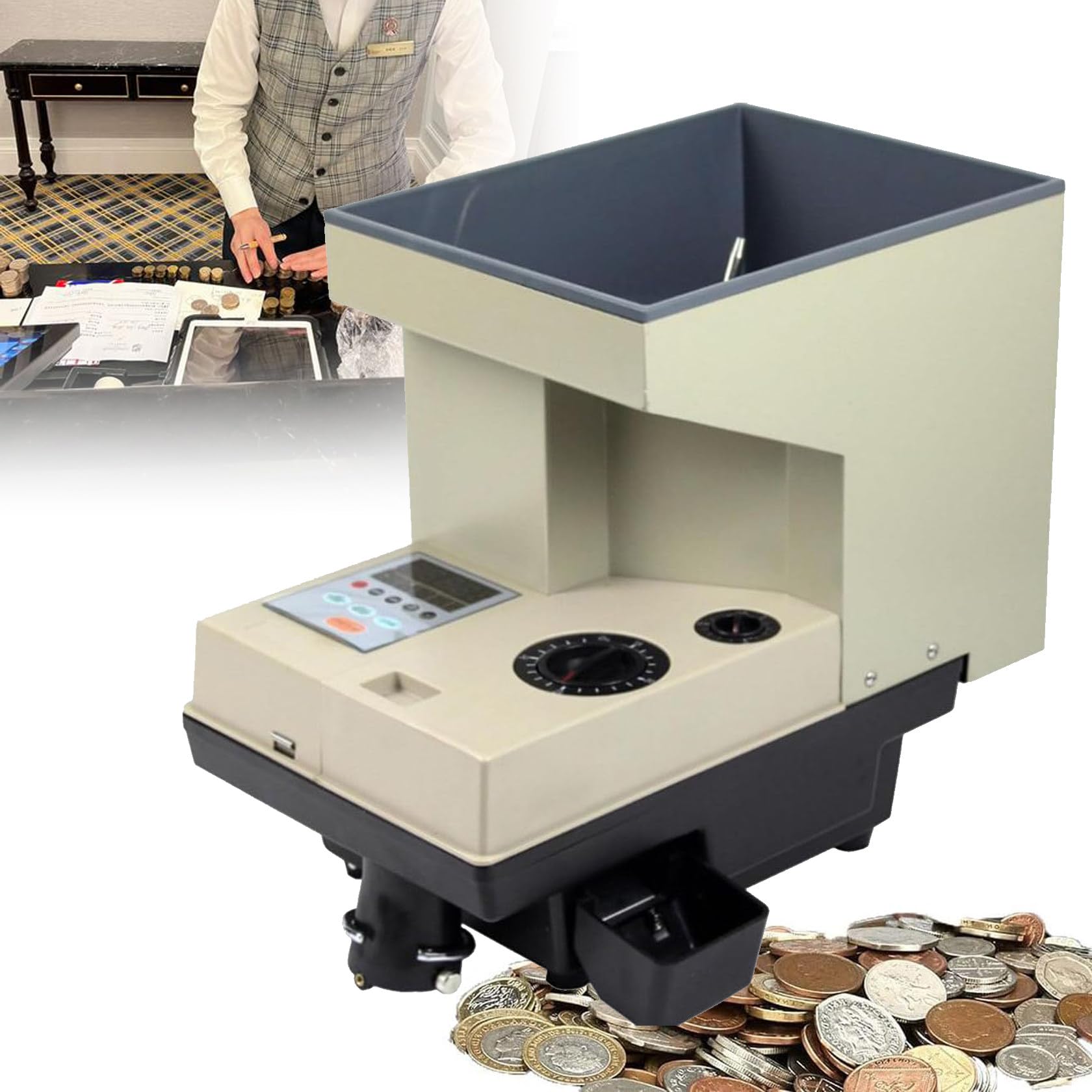 Macchina contatore selezionatore di Monete, selezionatore contatore di Monete elettronico, Macchina di conteggio ordinata, per Il conteggio di Monete ad Alto Volume