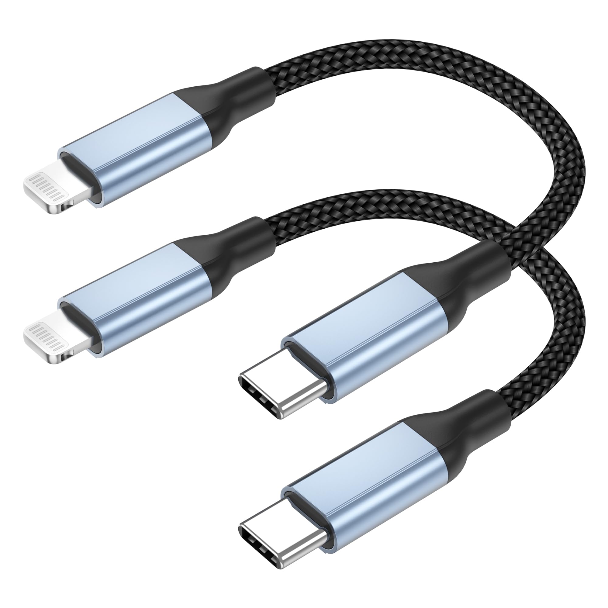 USB C to Lightning Cable Short, 20 CM 2Pack MFi Certified Fast Charing Type C iPhone Charger USBC to Lightning Cable Short Compatible with iPhone 14 13 12 11 Pro Max Mini X XS XR Plus