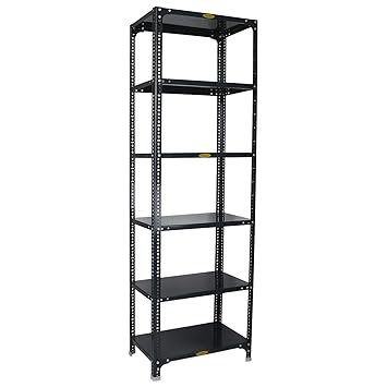 Mil-Nil Prime CRC Sheet 72X30X15 Inch Multipurpose Storage, Adjustable Shelf, Slotted Angle Rack with 6 Shelves 22 Gauge_Grey 16 Gauge Angles