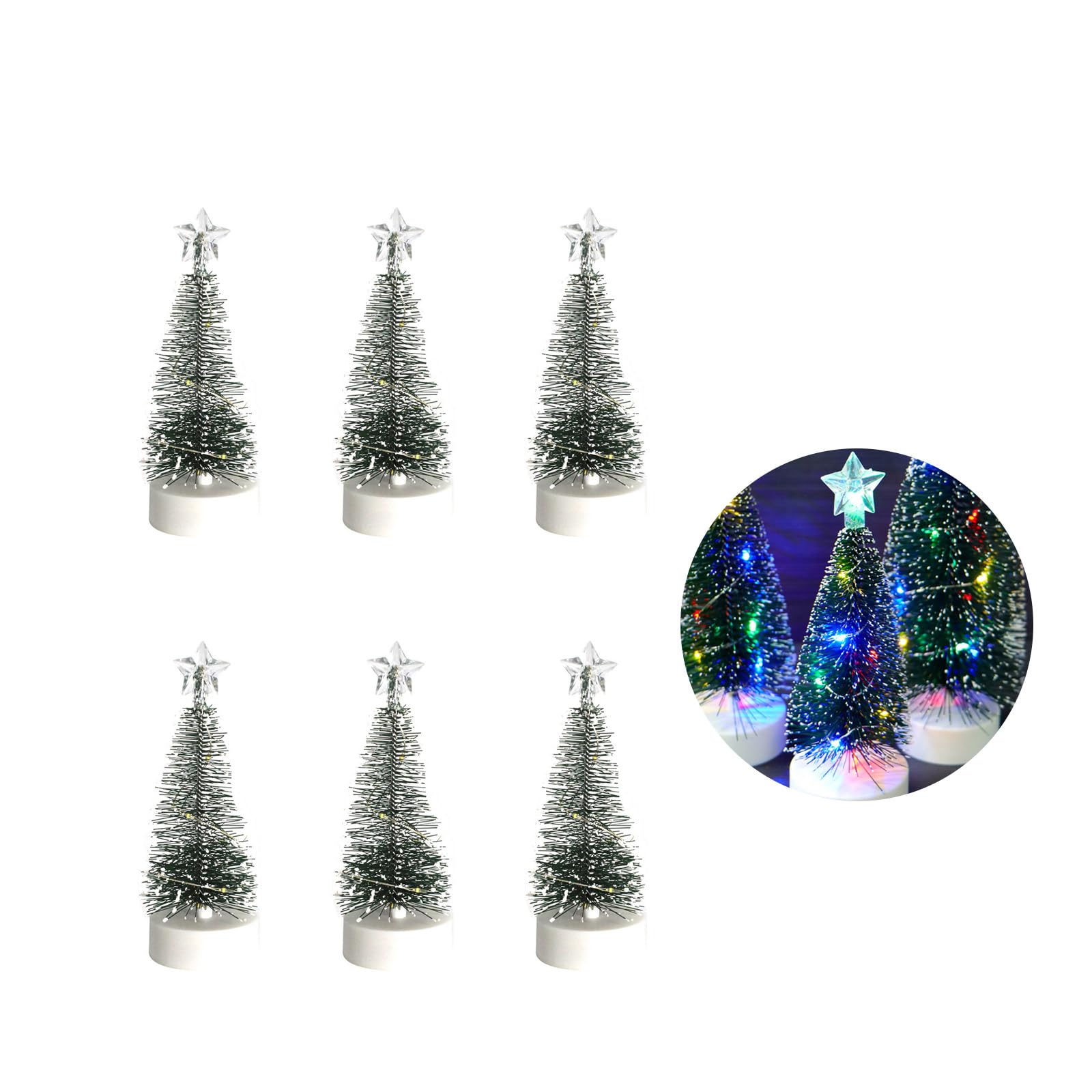 Elnwnnkc Four Colors Of Light 6Pcs Set Of Innovative Led Christmas Trees Creative Led Christmas Trees For Stylish And Festival Seasonal Decors Ornament