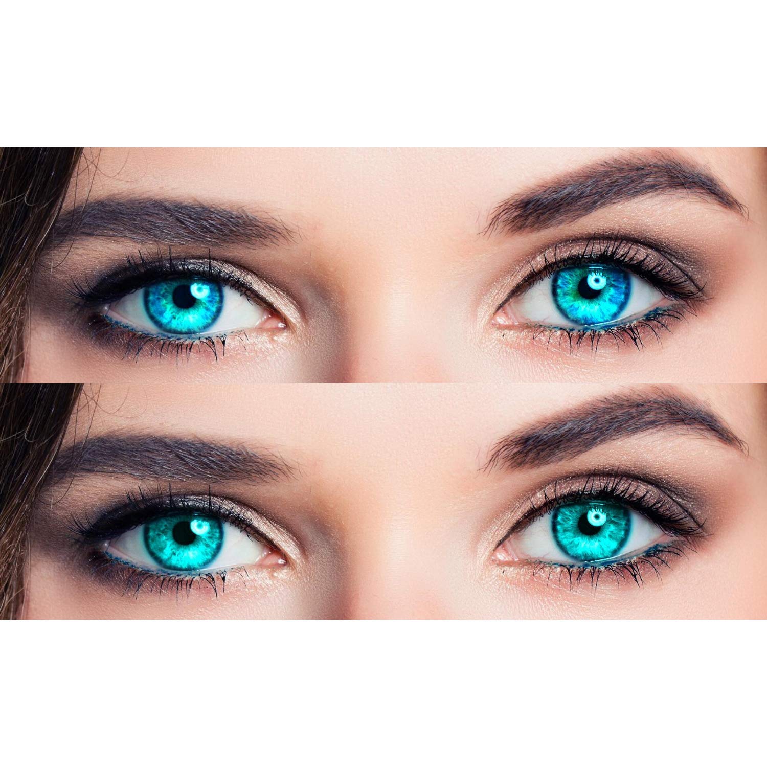 EYCOG Light Blue and Sea Blue Monthly Colored 0 Power Contact Lenses for Eyes Men and Women with Lens Case