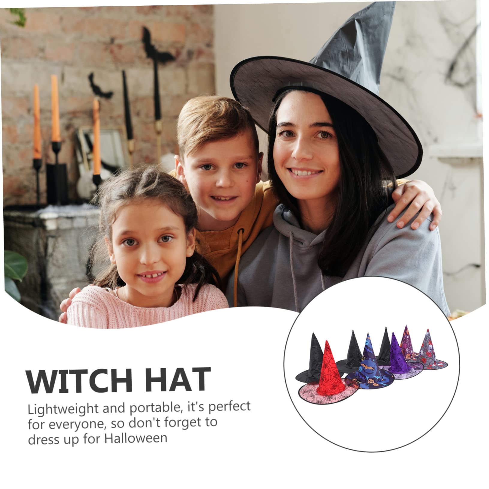 GALPADA Halloween-hexenhut Hexenkostüm Haarband Hexenhüte Masse Zaubererhut Party Großer Hexenhut Abschlussball Requisiten Hexenkostümhut Stahldraht