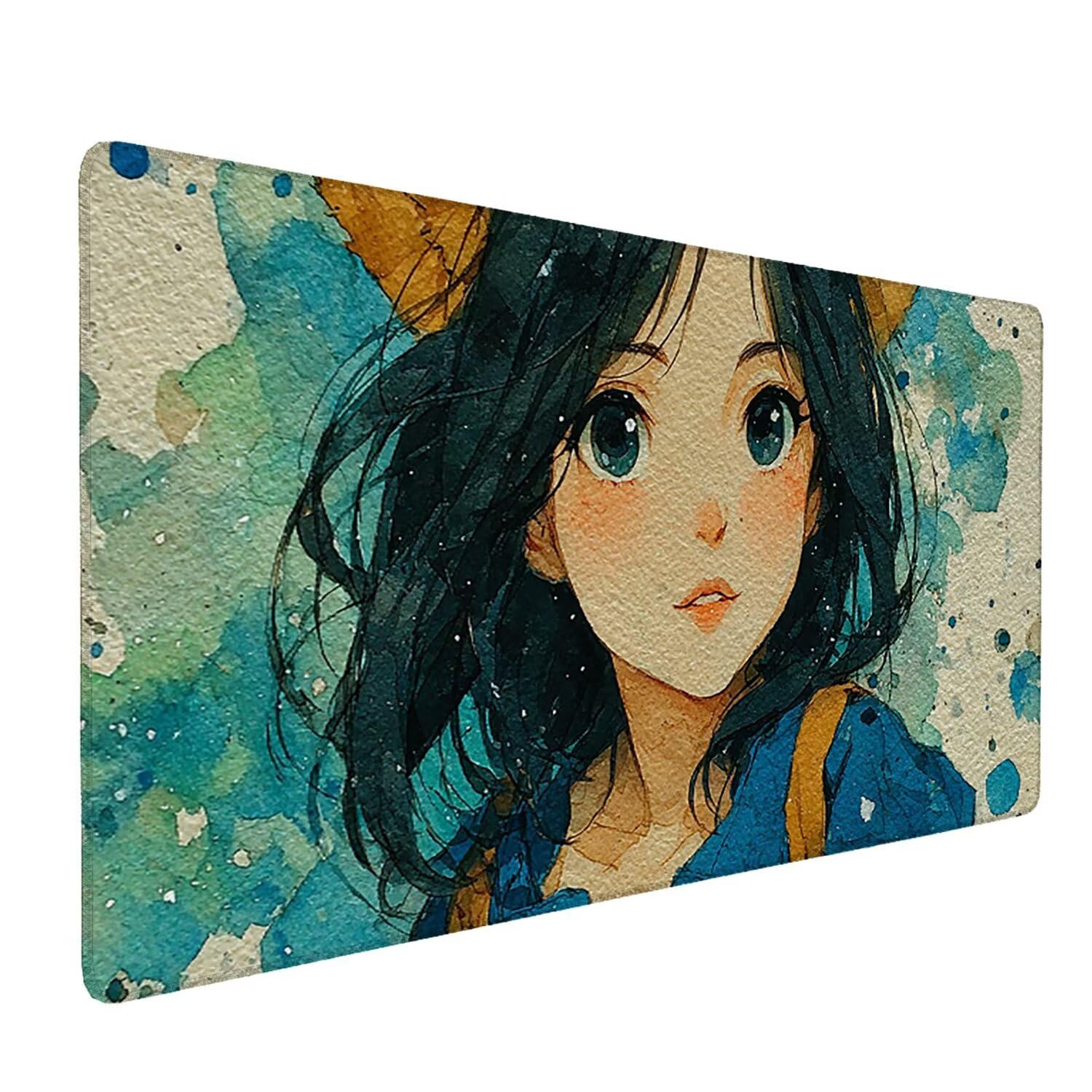 Tappetino per Mouse XXL 1200 x 600 mm Tappetino Mouse Gaming Grande, Mousepad con Base in Gomma Antiscivolo, Tappeto per Tavolo da Gaming per Mouse e Tastiera, Accessori PC (carina ragazza) H-490