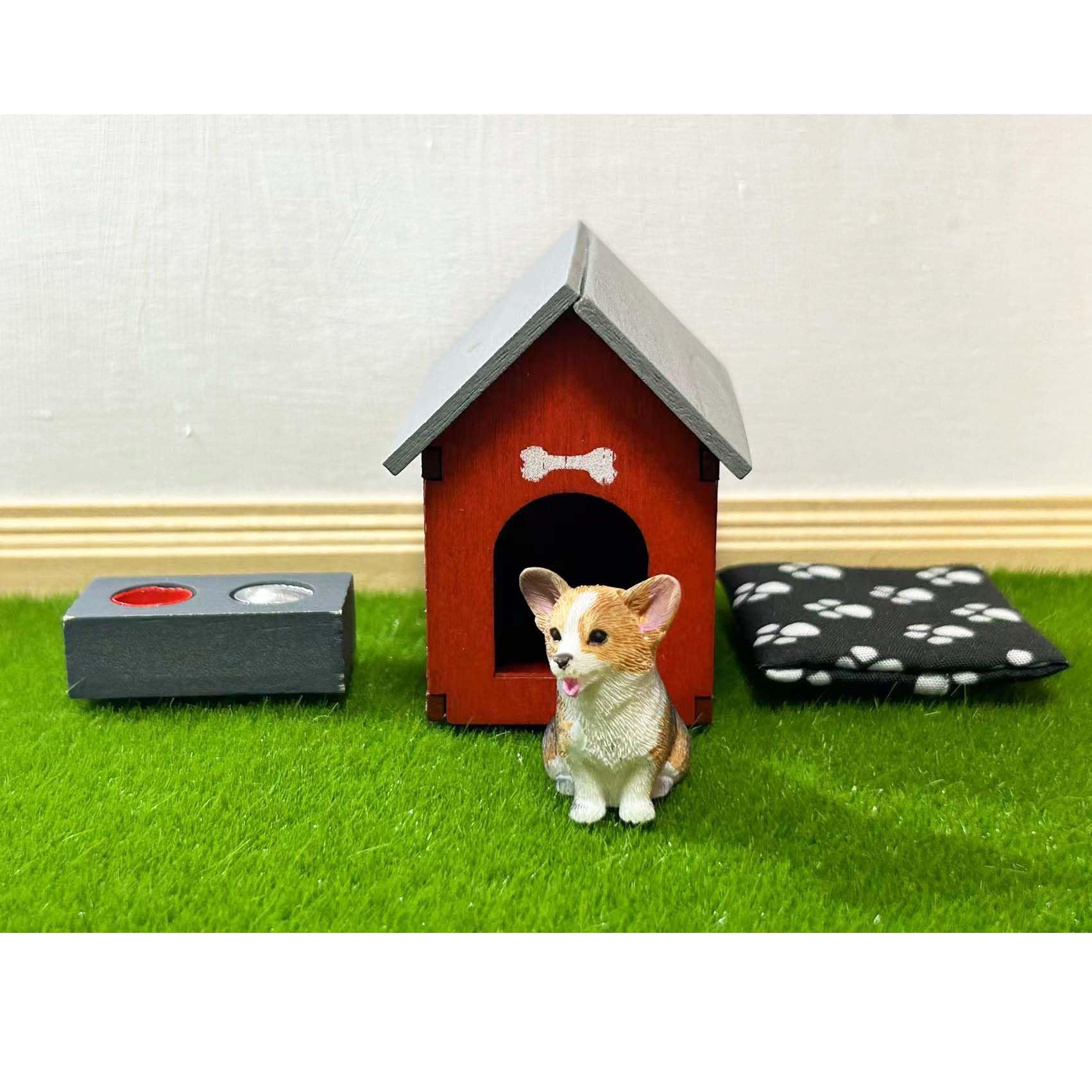 Casa de muñecas mejorada Familia Mascotas Miniatura Casa de Muñecas Animal Set (Perro) 5