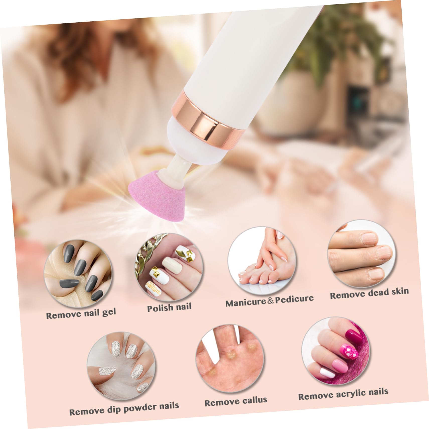 Housoutil 3sets Trapano Per Unghie Kit Per Manicure e Pedicure Facile Usare Compatibile Usb Per e Personale